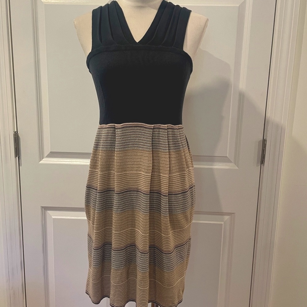 Pristine Anthropologie gray halter neck knit sweater dress M